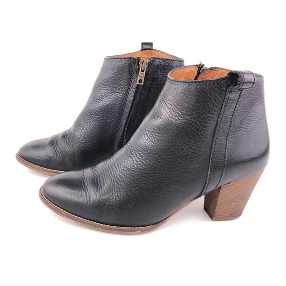 Madewell The Billie Black Leather Ankle Booties 7 - Picture 2 of 16